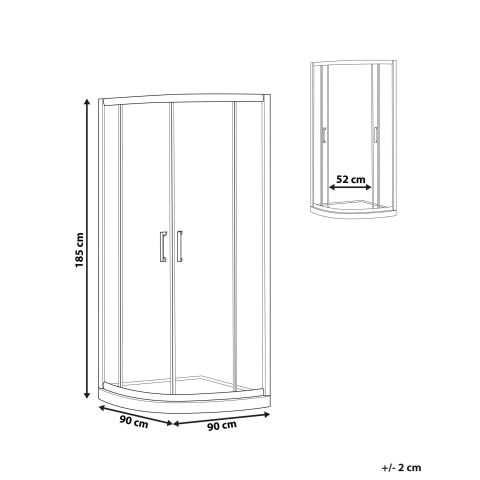 JUKATAN shower cabin 90 x 90 x 185 cm Black [2]