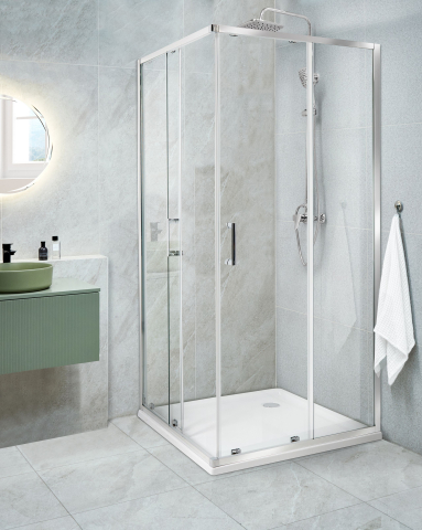 Cabine de dus - TELA shower cabin 90 x 90 x 185 cm Silver