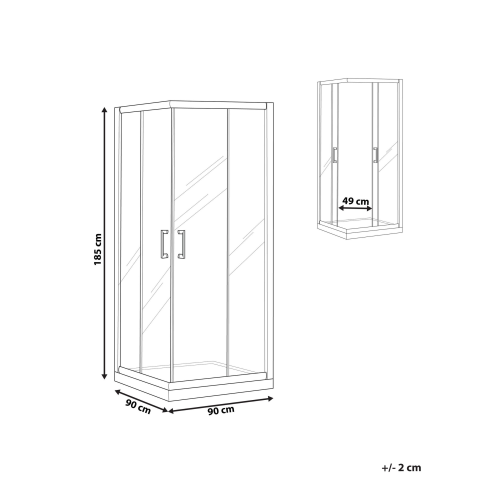 TELA shower cabin 90 x 90 x 185 cm Silver [2]