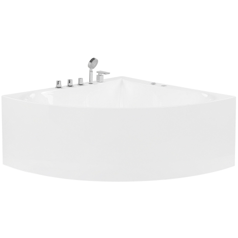 Cadă de colț cu hidromasaj ISLITA 187 x 133 cm Alb [5]