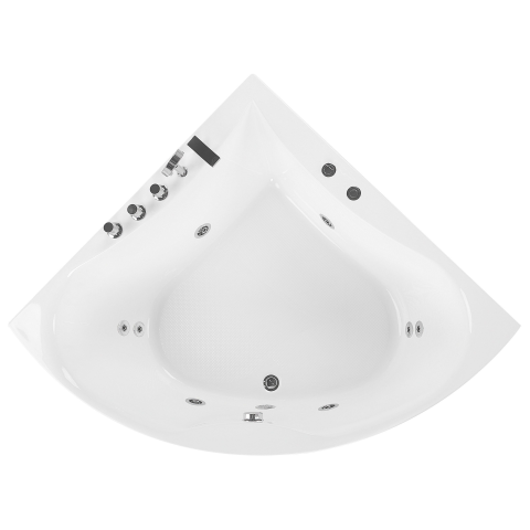 Cadă de colț cu hidromasaj ISLITA 187 x 133 cm Alb [7]