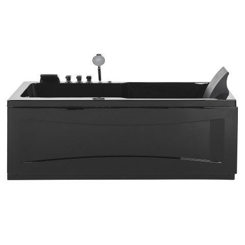 Cadă de colț LED cu hidromasaj ARTEMISA Dreapta 170 x 80 cm Negru [5]