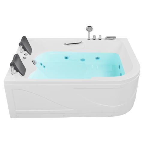 Cadă de colț LED cu hidromasaj BAYAMO Dreapta 170 x 120 cm Alb [4]