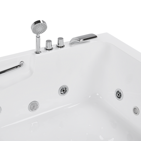 Cadă de colț LED cu hidromasaj BAYAMO Dreapta 170 x 120 cm Alb [9]