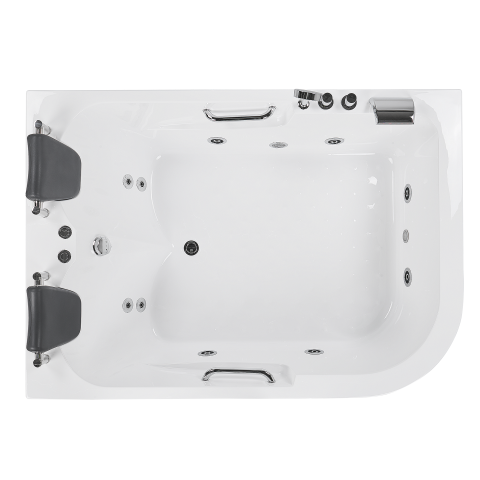 Cadă de colț LED cu hidromasaj BAYAMO Dreapta 170 x 120 cm Alb [7]