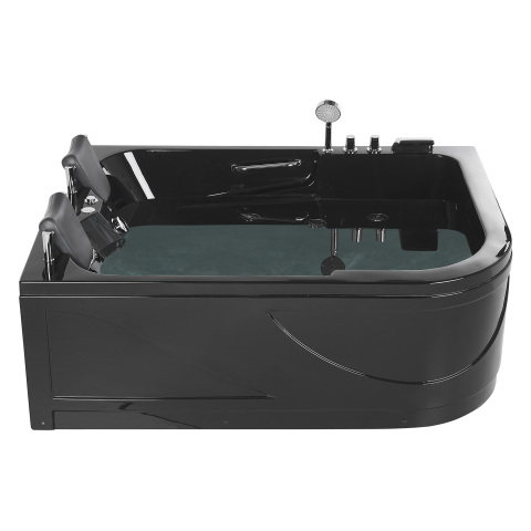 BAYAMO LED corner bathtub with whirlpool Right 170 x 120 cm Black [4]