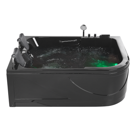 BAYAMO LED corner bathtub with whirlpool Right 170 x 120 cm Black [1]