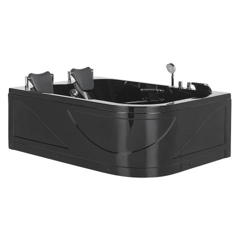 BAYAMO LED corner bathtub with whirlpool Right 170 x 120 cm Black [6]