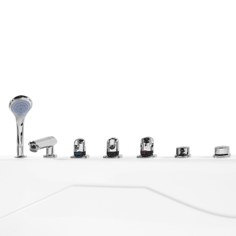 Cadă de colț LED cu hidromasaj CALAMA Dreapta 180 x 120 cm Alb [8]