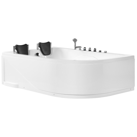 Cadă de colț LED cu hidromasaj CALAMA Dreapta 180 x 120 cm Alb [4]