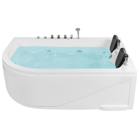 Corner LED bathtub with whirlpool CALAMA Left 180 x 120 cm White [1]