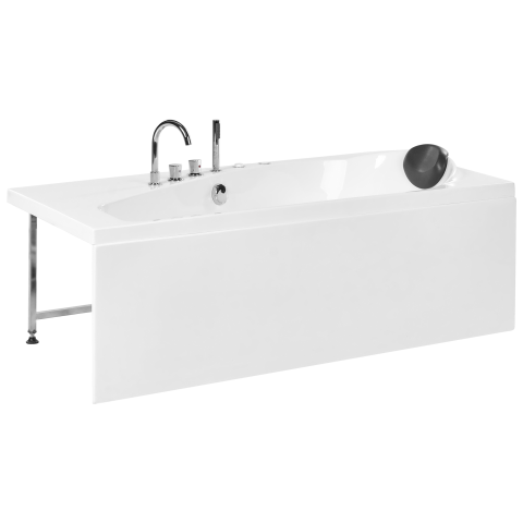 Corner LED bathtub with hydromassage CAURA Right 175 x 80 cm White [3]