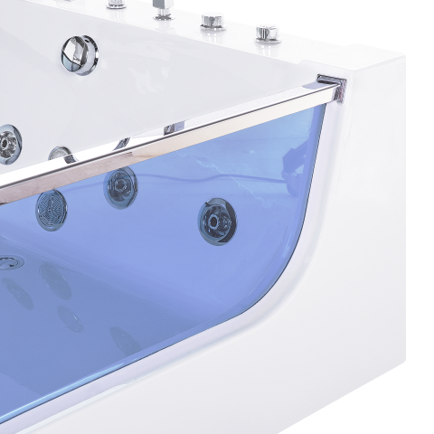 Cadă de colț LED cu hidromasaj CURACAO 180 x 120 cm Alb [7]