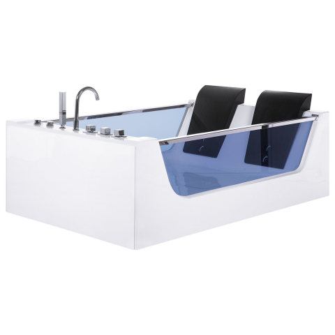 Cadă de colț LED cu hidromasaj CURACAO 180 x 120 cm Alb [5]