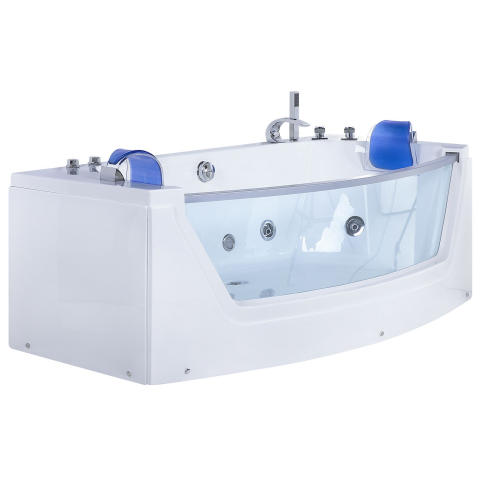 FUERTE LED corner bathtub with whirlpool 175 x 85 cm White [5]