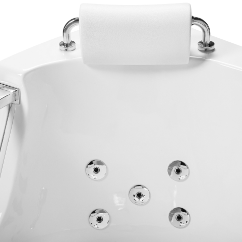 Corner LED bathtub with hydromassage MANGLE 201 x 150 cm White [8]