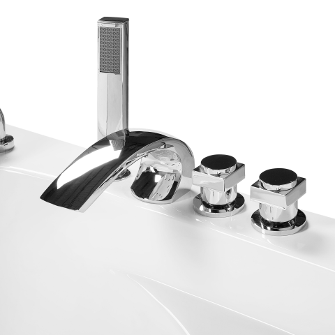 Corner LED bathtub with whirlpool MANGLE 201 x 150 cm White [6]