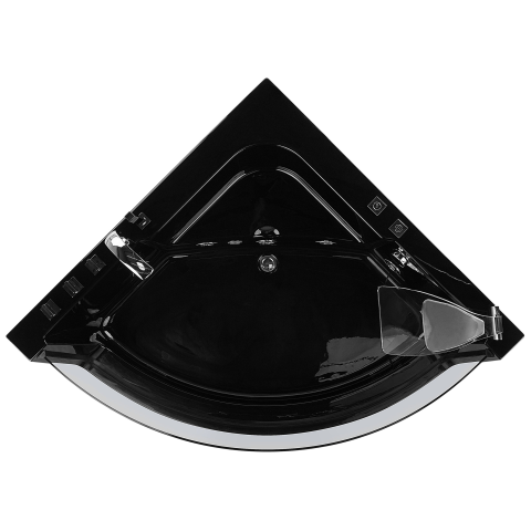 Corner LED bathtub with hydromassage MARINA 190 x 135 cm Black [6]