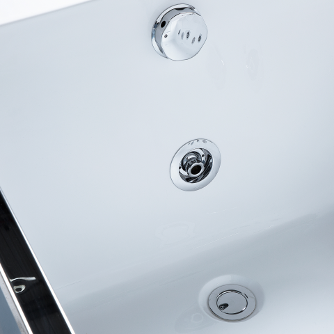 MARQUIS LED corner bathtub with hydromassage 180 x 90 cm White [7]