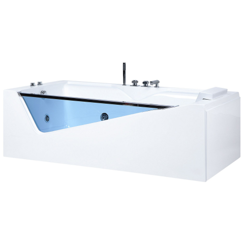 MARQUIS LED corner bathtub with hydromassage 180 x 90 cm White [3]
