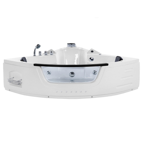 LED corner bathtub with whirlpool MARTINICA 198 x 144 cm White [1]