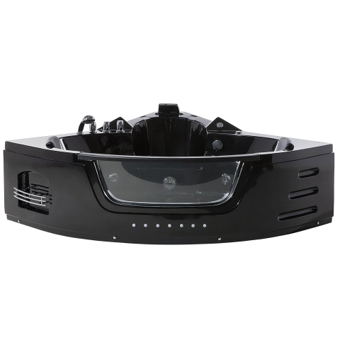 Cadă de colț LED cu hidromasaj MARTINICA 198 x 144 cm Negru [3]