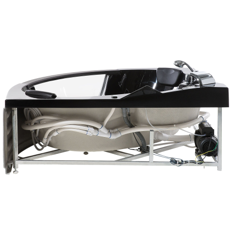 Cadă de colț LED cu hidromasaj MARTINICA 198 x 144 cm Negru [6]