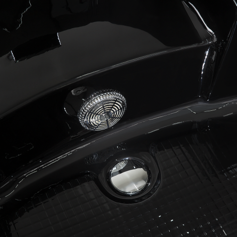 Corner LED bathtub with hydromassage MARTINICA 214 x 155 cm Black [8]
