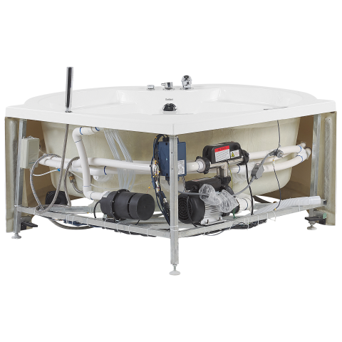 Cadă de colț LED cu hidromasaj MILANO Cu difuzor Bluetooth integrat 181 x 150 cm Alb [4]