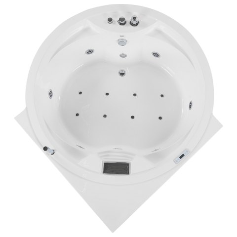 Cadă de colț LED cu hidromasaj MILANO Cu difuzor Bluetooth integrat 181 x 150 cm Alb [5]