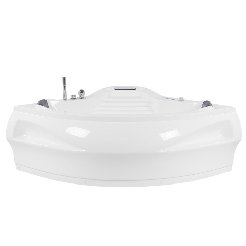 LED corner bathtub with hydromassage MONACO With integrated Bluetooth speaker 210 x 145 cm White [1]