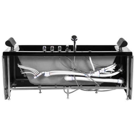 Cadă de colț LED cu hidromasaj MONTEGO 172 x 83 cm Negru [6]