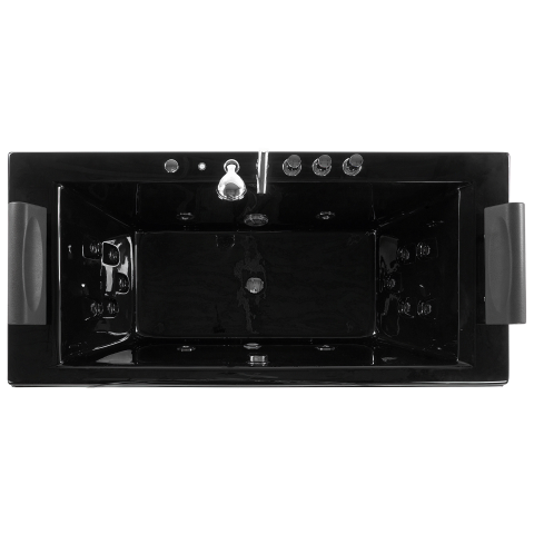 LED corner bathtub with hydromassage MONTEGO 172 x 83 cm Black [7]