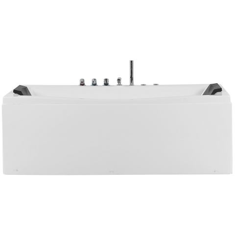 Corner LED bathtub with hydromassage MOOR 173 x 81 cm White [1]