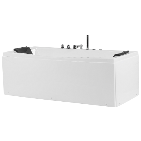 Corner LED bathtub with hydromassage MOOR 173 x 81 cm White [3]