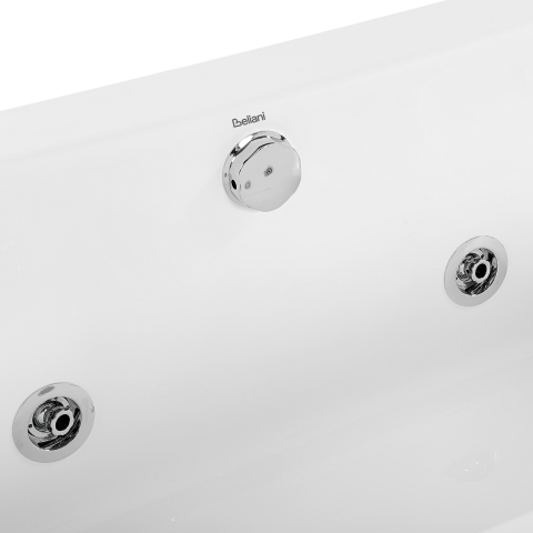 Corner LED bathtub with hydromassage MOOR 173 x 81 cm White [7]