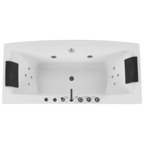 Corner LED bathtub with hydromassage MOOR 173 x 81 cm White [5]