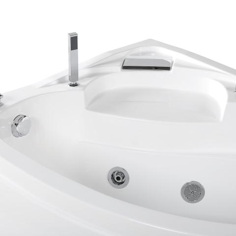 Corner LED bathtub with hydromassage NEIVA Right 150 x 100 cm White [6]