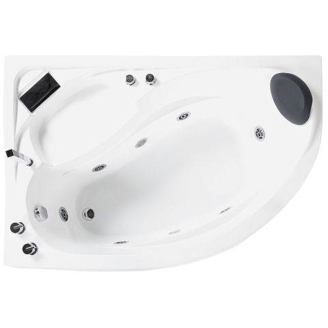 Corner LED bathtub with hydromassage NEIVA Right 150 x 100 cm White [5]