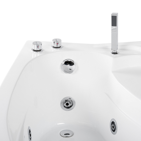 Corner LED bathtub with hydromassage NEIVA Right 150 x 100 cm White [7]