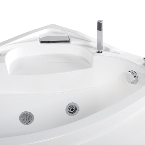 LED corner bathtub with hydromassage NEIVA Left 150 x 100 cm White [6]