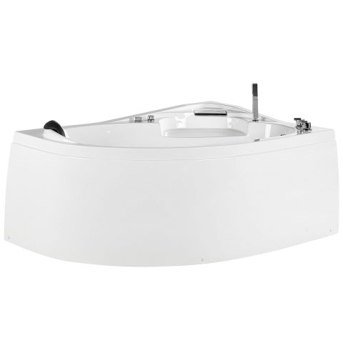 LED corner bathtub with hydromassage NEIVA Left 150 x 100 cm White [3]