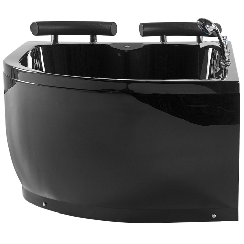 LED corner bathtub with PARADISO whirlpool Right 158 ​​x 113 cm Black [3]