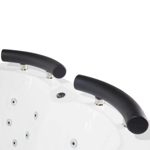 LED corner bathtub with whirlpool PARADISO Left 158 ​​x 113 cm White [8]