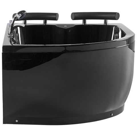 Corner LED bathtub with whirlpool PARADISO Left 158 ​​x 113 cm Black [3]
