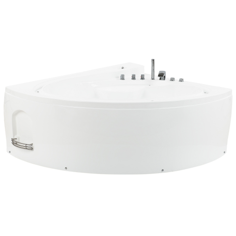 LED corner bathtub with hydromassage PELICAN 206 x 165 cm White [1]