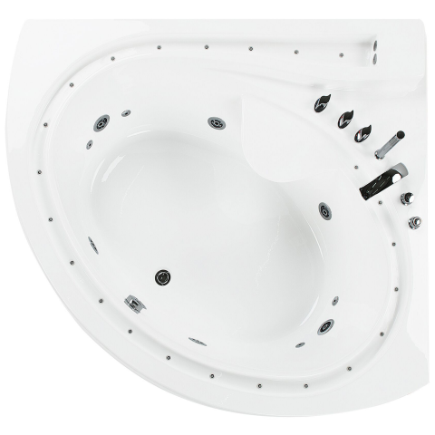 Corner LED whirlpool bathtub PELICAN 206 x 165 cm White [4]