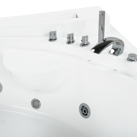 PELICAN LED corner bathtub with hydromassage 206 x 165 cm White [7]