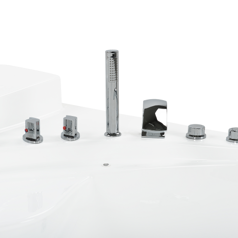 PELICAN LED corner bathtub with hydromassage 206 x 165 cm White [6]