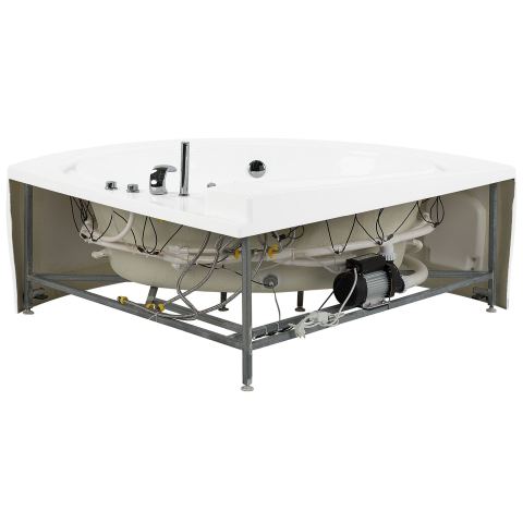 PELICAN LED corner bathtub with hydromassage 206 x 165 cm White [5]